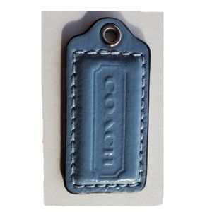 Coach Medium/Full size Baby Blue patent Leather 2 inch hang tag Lozenge